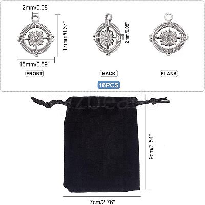 304 Stainless Steel Pendants STAS-UN0037-65-1
