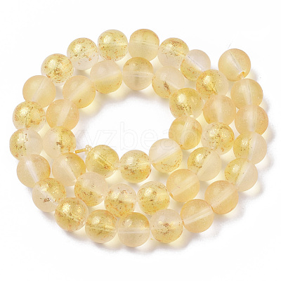 Frosted Spray Painted Glass Beads Strands GLAA-N035-03D-C08-1