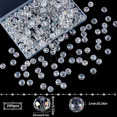 200Pcs Electroplate Glass Beads Strands GLAA-SP0001-35-1