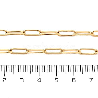 Ion Plating(IP) 304 Stainless Steel Paperclip Chain Necklace X-NJEW-D045-14G-1