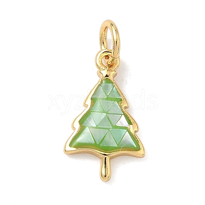 Christmas Brass Enamel Pendants KK-H534-08G-01-1