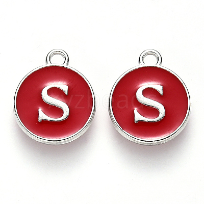Platinum Plated Alloy Enamel Charms LS-ENAM-S118-03S-P-1