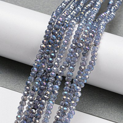 Transparent Baking Paint Glass Beads Strands DGLA-F002-02B-01-1