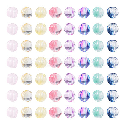 120Pcs 8 Colors Transparent Glass Beads GLAA-TA0004-25-1