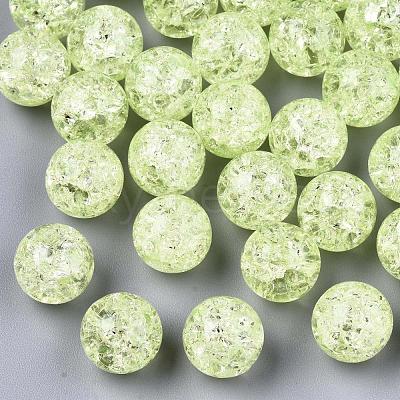 Transparent Crackle Acrylic Round Beads Strands CCG-R002-12mm-07-1