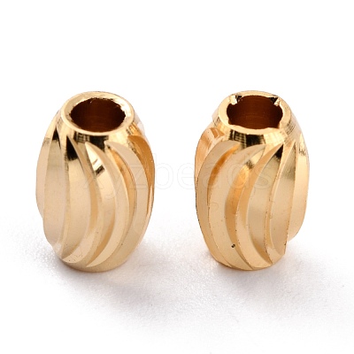 Brass Corrugated Beads KK-O133-210C-G-1