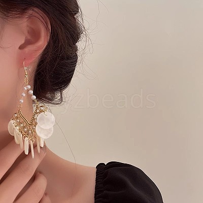 Rhombus Alloy Acrylic Dangle Earrings FS-WGCDEF0-01-1
