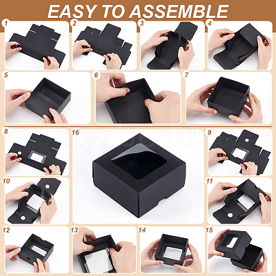 Square Kraft Paper Storage Gift Boxes CON-WH0095-100B-02-1