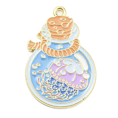 Golden Plated Alloy Enamel Pendants ENAM-L041-07G-01-1