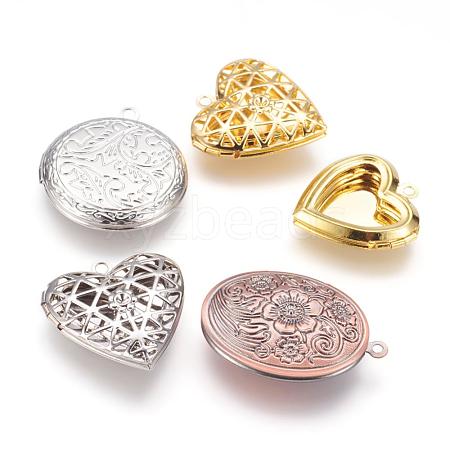 Brass Locket Pendants KK-MSMC002-M4-1