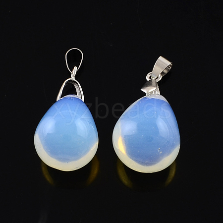 Opalite Pendants with Brass Findings G-R277-04-1