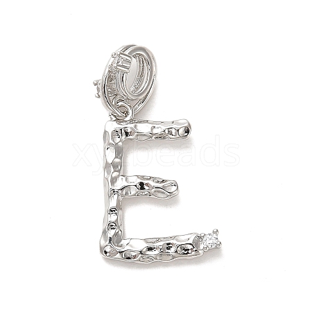 Rack Plating Brass Micro Pave Cubic Zirconia European Dangle Charms KK-L210-015P-E-1