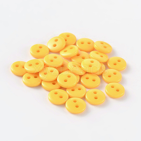 2-Hole Flat Round Resin Sewing Buttons for Costume Design BUTT-E119-18L-04-1