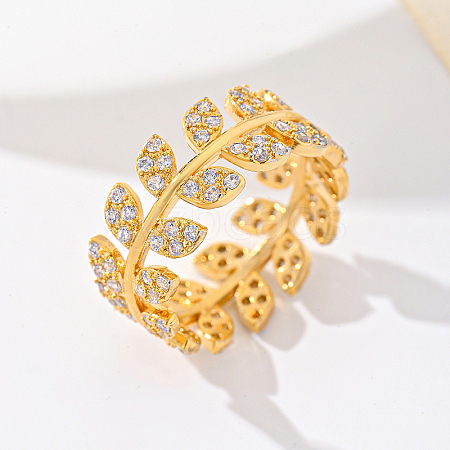 Brass Micro Pave Cubic Zirconia Finger Rings for Women UM5323-1-1