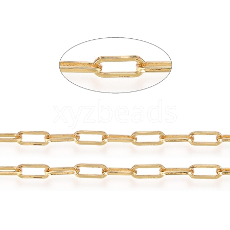 3.28 Feet Soldered Brass Paperclip Chains X-CHC-D025-04G-1