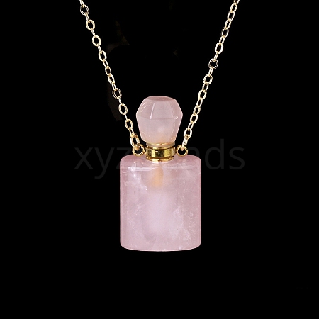 Natural Rose Quartz Perfume Bottle Pendant Necklace PW-WG2A891-05-1