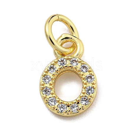 Initial Letter Brass with Cubic Zirconia Charms KK-Q814-26O-G-1