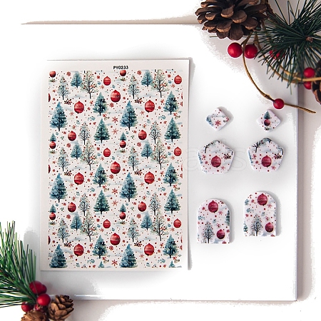 Christmas Series Ceramics Clay Water Transfer Paper PW-WG0E3B4-03-1