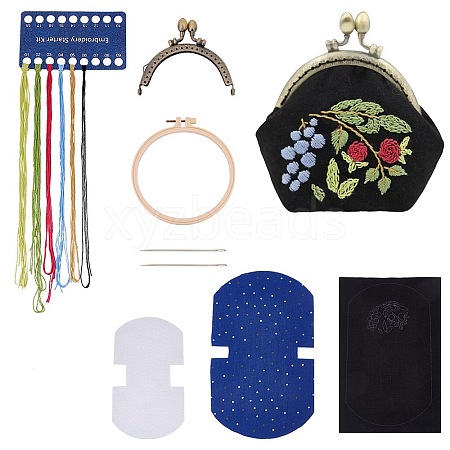 DIY Kiss Clasp Purse Making Kit DIY-WH0292-67B-1