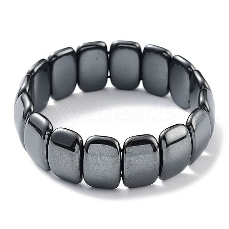 Non-Magnetic Synthetic Hematite Beaded Stretch Bracelets BJEW-H589-02C-1