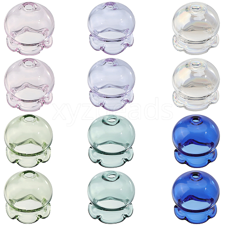 12Pcs 6 Colors Jellyfish Glass Bead Cone GLAA-SC0002-74-1