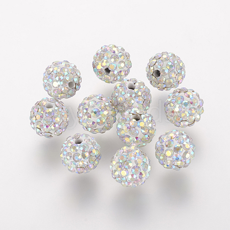 Polymer Clay Rhinestone Beads RB-K050-10mm-C30-1