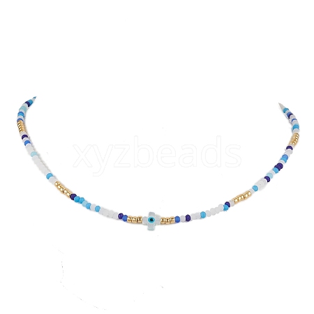 Glass Beaded Necklaces NJEW-JN04896-01-1
