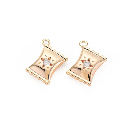 Brass Micro Pave Cubic Zirconia Charms KK-N232-272-1