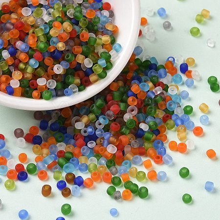 Frosted Colours Glass Seed Beads SEED-A030-02B-1