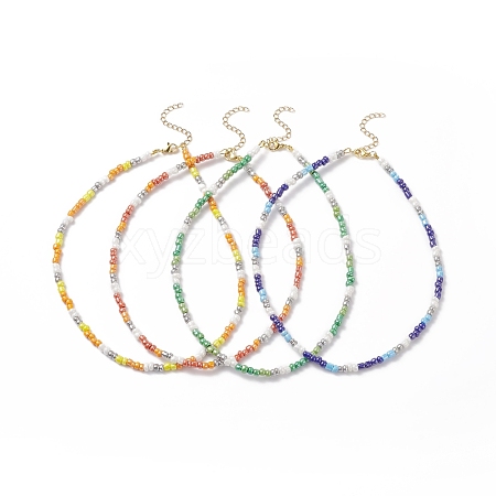 Glass Seed Beaded Necklaces for Women NJEW-JN03951-1