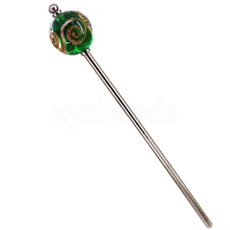 Lampwork & Brass Hair Sticks PW-WG6F808-02-1