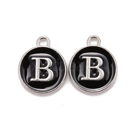 Platinum Plated Alloy Charms LS-ENAM-S118-02B-P-1