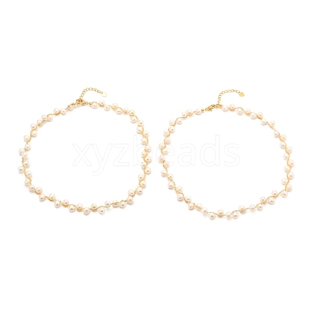 Natural Fresh Water Pearl Beaded Necklaces NJEW-D294-02G-1