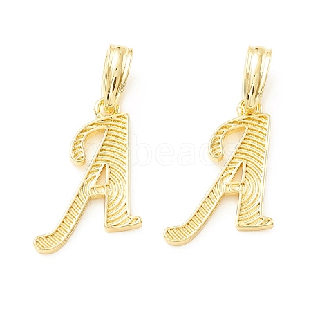 Rack Plating Eco-Friendly Brass Letter Pendants KK-K265-02G-A-1