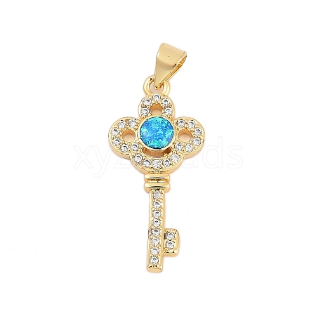 Brass Micro Pave Cubic Zirconia Pendants KK-I723-49D-G-1