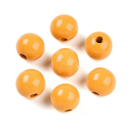 Painted Natural Wood Beads WOOD-A018-16mm-17-1