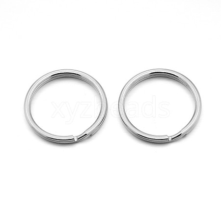 Tarnish Resistant Original Color 304 Stainless Steel Split Key Ring Clasps for Keychain Making STAS-E083-17P-1