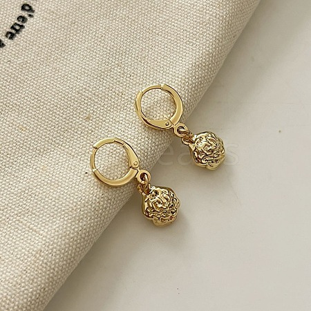 Retro Nut Brass Hoop Dangle Earrings for Women TC8176-6-1