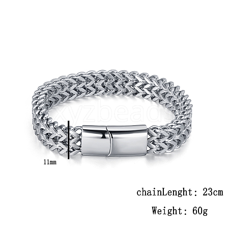 Non-Tarnish Stainless Steel Men's W Chain Bracelets for Daily Wear and Special Occasions RC7209-1