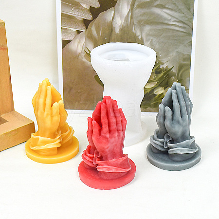 Praying Hands Religion Theme DIY Candle Silicone Statue Molds CAND-M001-02-1