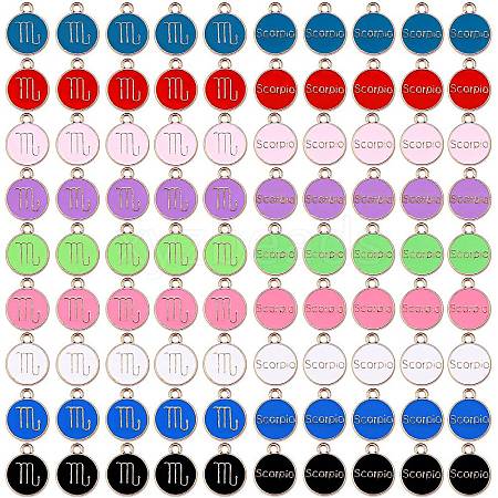 90Pcs 9 Colors Alloy Enamel Pendants ENAM-SZ0001-54C-1