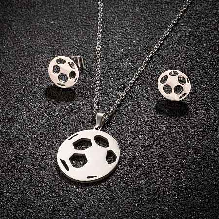 Stainless Steel Pendant Neckllace and Earrings Sets PW-WG215D6-06-1