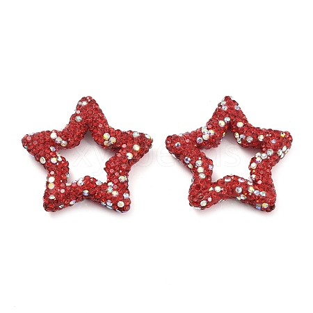 Star Shape Polymer Clay Rhinestone Beads CLAY-NH0001-06C-1
