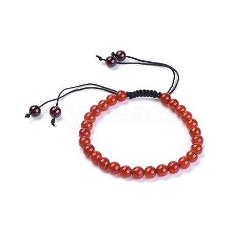 Natural Garnet/Carnelian(Dyed & Heated) Braided Bead Bracelets BJEW-JB04337-02-1