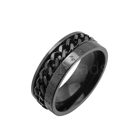 Rotatable Titanium Steel Finger Ring PW-WGE3233-14-1