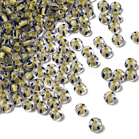 Transparent Stripe Glass Seed Beads GLAA-NH0001-06G-1