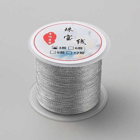 100M 3-Ply Polyester Braided Metallic Cord OCOR-WH0058-75A-1