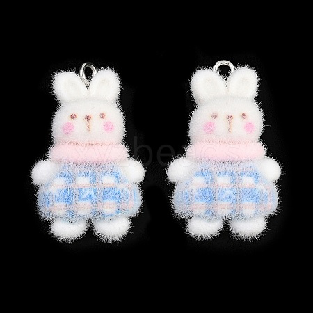 Flocking Opaque Resin Pendants RESI-P053-04B-P-1