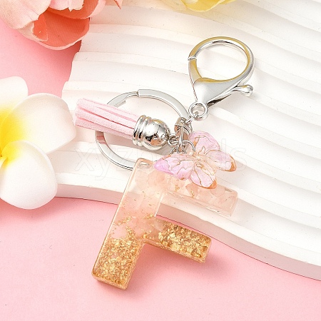 Resin & Acrylic & Faux Suede Tassel Keychain KEYC-YW00123-06-1