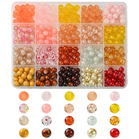 DIY Round Glass Beads Jewelry Making Finding Kits DIY-YW0009-33F-1